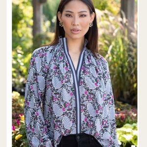 Rungolee Aspen Blouse - Periwinkle Phoenix Floral size XXS